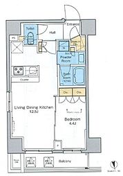 プラウドフラット浅草 4階1LDKの間取り