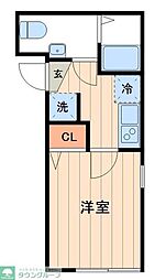 京成押上線 八広駅 徒歩8分の賃貸マンション 2階1Kの間取り