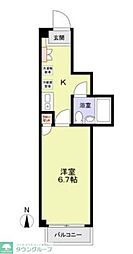 ダイヤモンドレジデンス松が谷 4階1Kの間取り