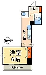 ECLUSE 3階1Kの間取り