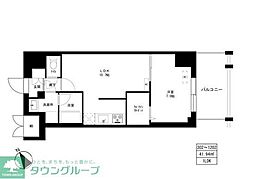 東京マンション 8階1LDKの間取り
