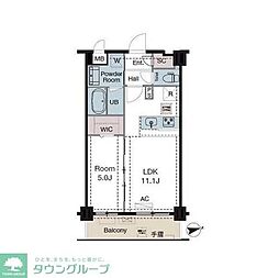 ラグゼナ東陽町 4階1LDKの間取り