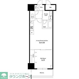 グレイス綾瀬 5階1LDKの間取り