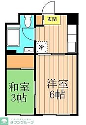 東京メトロ日比谷線 三ノ輪駅 徒歩3分の賃貸マンション 3階2Kの間取り