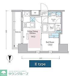 アーバネックス蔵前レジデンス 13階1LDKの間取り