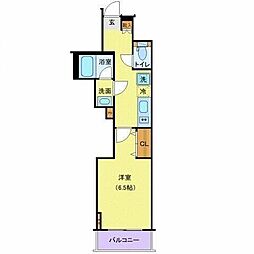 ジェノヴィア御徒町スカイガーデン 10階1Kの間取り