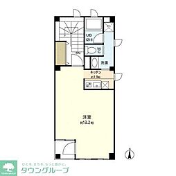 桜ハウス 4階ワンルームの間取り