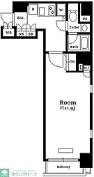 パークウェル市ヶ谷 1階1Kの間取り