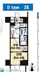 ＡＲＣＯＢＡＬＥＮＯ ＭＩＮＡＭＩＳＥＮＪＵ 14階2Kの間取り