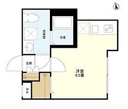 ウェルスクエアイズム文京小日向 1階ワンルームの間取り