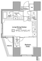 ザ・パークハビオ本郷菊坂 10階1LDKの間取り