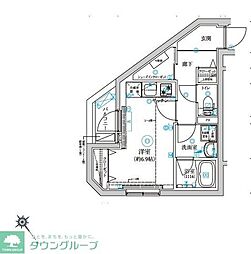 ベルシードステアーアルファ西日暮里 5階ワンルームの間取り