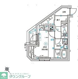 ベルシードステアーアルファ西日暮里 3階ワンルームの間取り