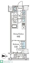 アクアレジデンス錦糸町 3階1DKの間取り