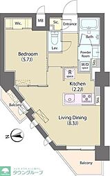 神明公園ハイツ・文京 4階1LDKの間取り