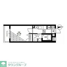 アルテールA棟 1階1Kの間取り