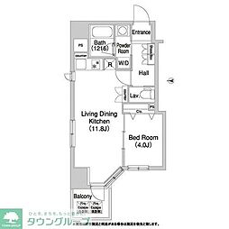 コンフォリア浅草橋ＤＥＵＸ 2階1LDKの間取り