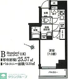 アイルプレミアム本駒込 6階1Kの間取り