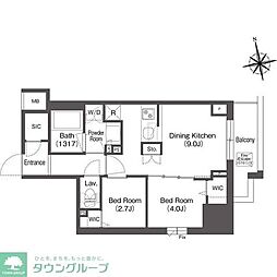 コンフォリア東上野 2DKの間取図画像