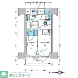 ルフォンプログレ浅草入谷 1DKの間取図画像