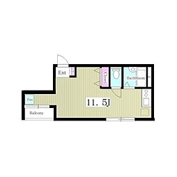 RenaissanceCourt文京江戸川橋 ワンルームの間取図画像