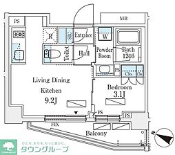 シーズンフラッツ町屋 1LDKの間取図画像