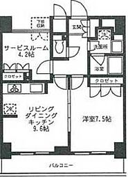 プラウドフラット浅草駒形 1SDKの間取図画像