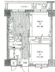 ロイヤルプラザ浅草 2DKの間取図画像