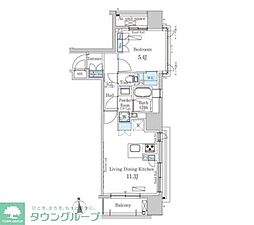 パークアクシス上野・稲荷町 1LDKの間取図画像