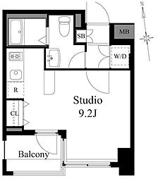 ドゥーエ両国 1Kの間取図画像