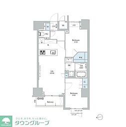 ディームス蔵前 2LDKの間取図画像