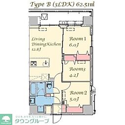 台東区下谷2丁目マンション 3LDKの間取図画像