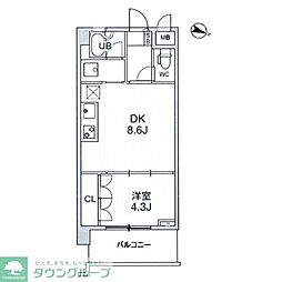 ウィルテラス押上 1LDKの間取図画像