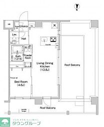 プラウドフラット森下3 1LDKの間取図画像