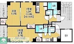 AXIS東浅草 1LDKの間取図画像
