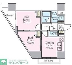 アイルグランデ東京立石 2DKの間取図画像