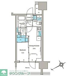 ルフォンプログレ蔵前プレミア 1DKの間取図画像