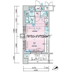 メインステージ上野 1DKの間取図画像
