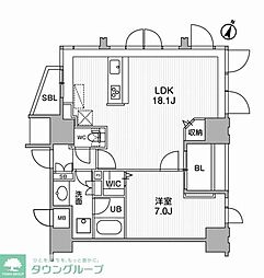 東神田テラスレジデンス 1LDKの間取図画像