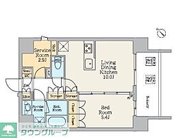 CRESTCOURT蔵前STATIONFRONT 1SLDKの間取図画像
