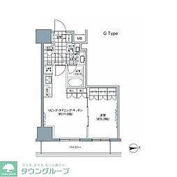 パークハビオ上野3丁目 1LDKの間取図画像