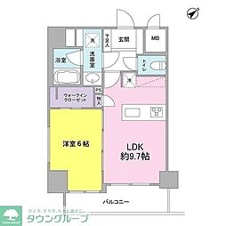 ベルフェリーク浅草橋 1LDKの間取図画像