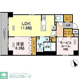 ロイジェント平井 2LDKの間取図画像