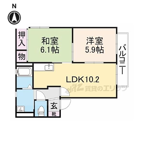 奈良県香芝市五位堂２丁目(賃貸アパート2LDK・2階・50.04㎡)の写真 その2