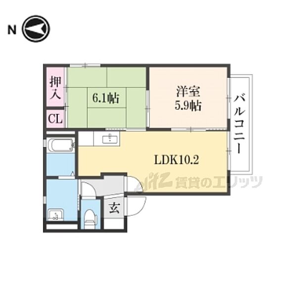ブライトヒルズAB B202｜奈良県大和郡山市矢田山町(賃貸アパート2LDK・2階・50.00㎡)の写真 その2