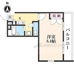 近鉄天理線 天理駅 徒歩20分の賃貸アパート 3階1Kの間取り