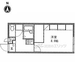 レオパレス和 2階1Kの間取り