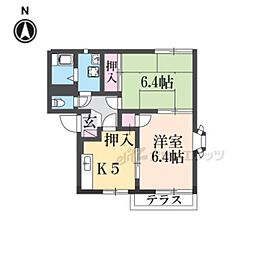 司ハイツ 1階2Kの間取り