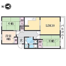 奈良三条町住宅1号棟 5階3LDKの間取り