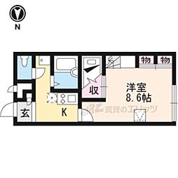 レオパレスコンフォート 1Kの間取図画像